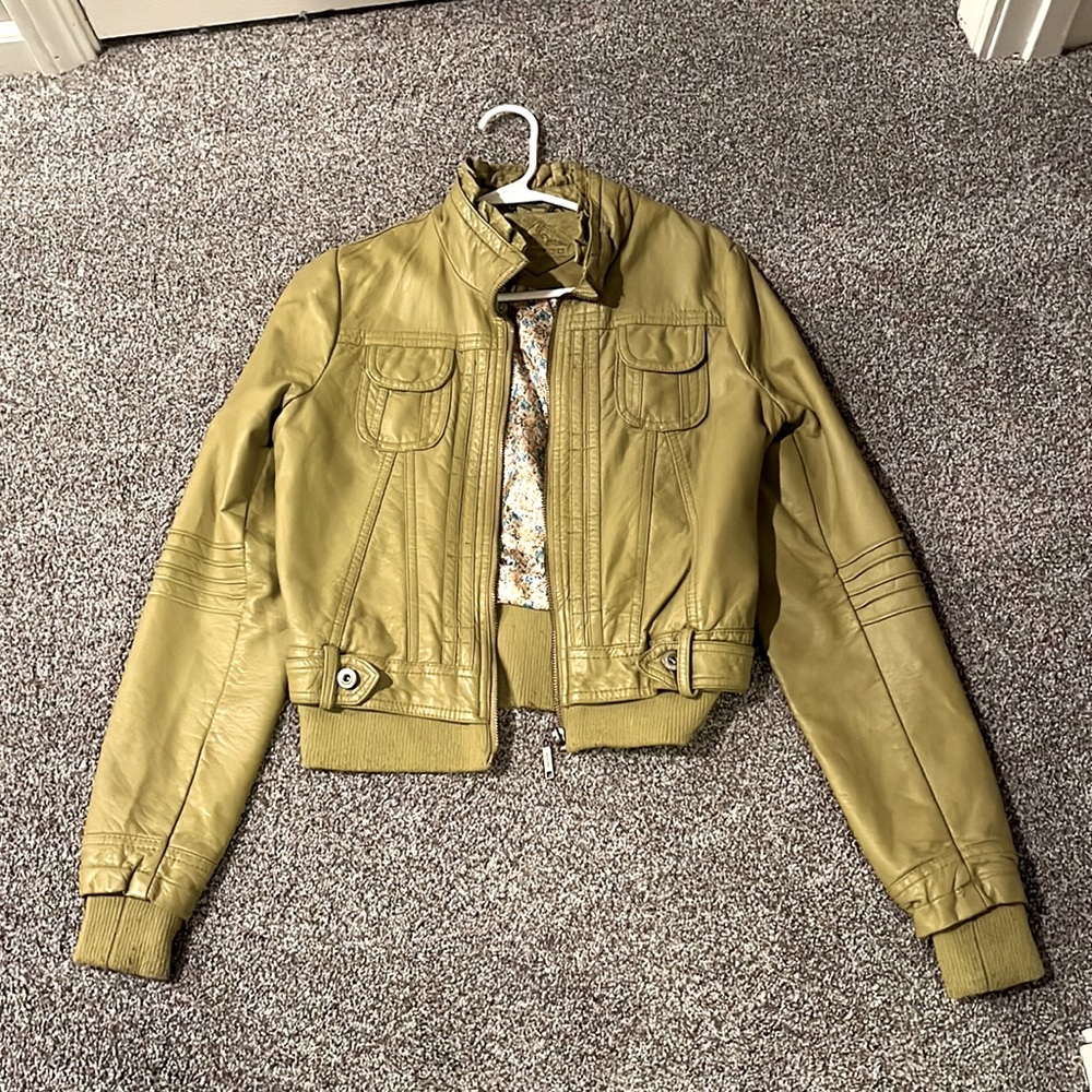 Vegan leather moto jacket, great shape